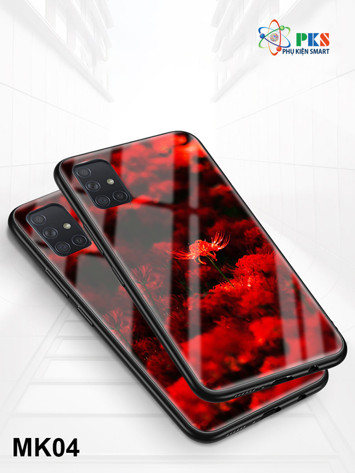 ỐP lưng Samsung A51/ A71 hoa bỉ ngạn mặt kính sáng bóng