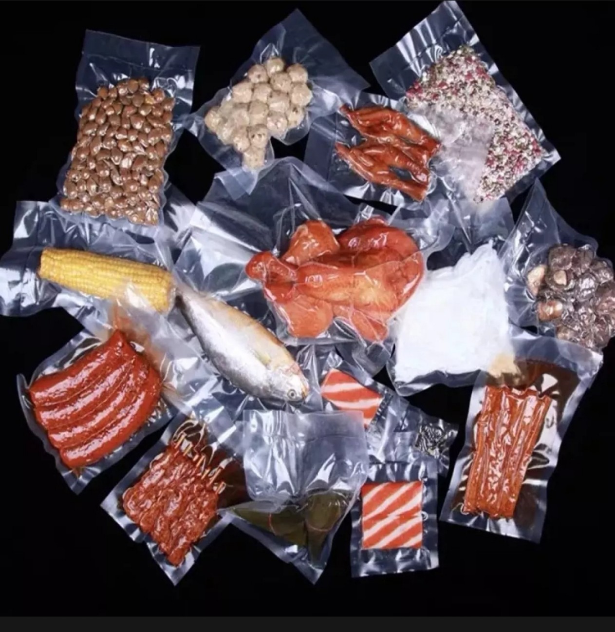 Set 1kg Túi Hút Chân Không Thực Phẩm 2 Mặt Trơn