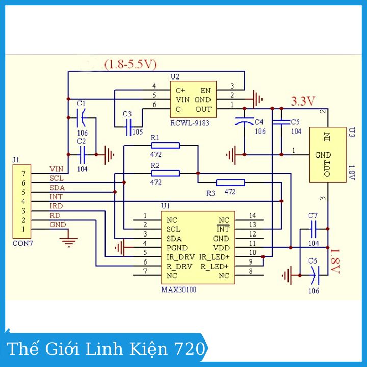 Module cảm biến nhịp tim và oxy trong máu max30100