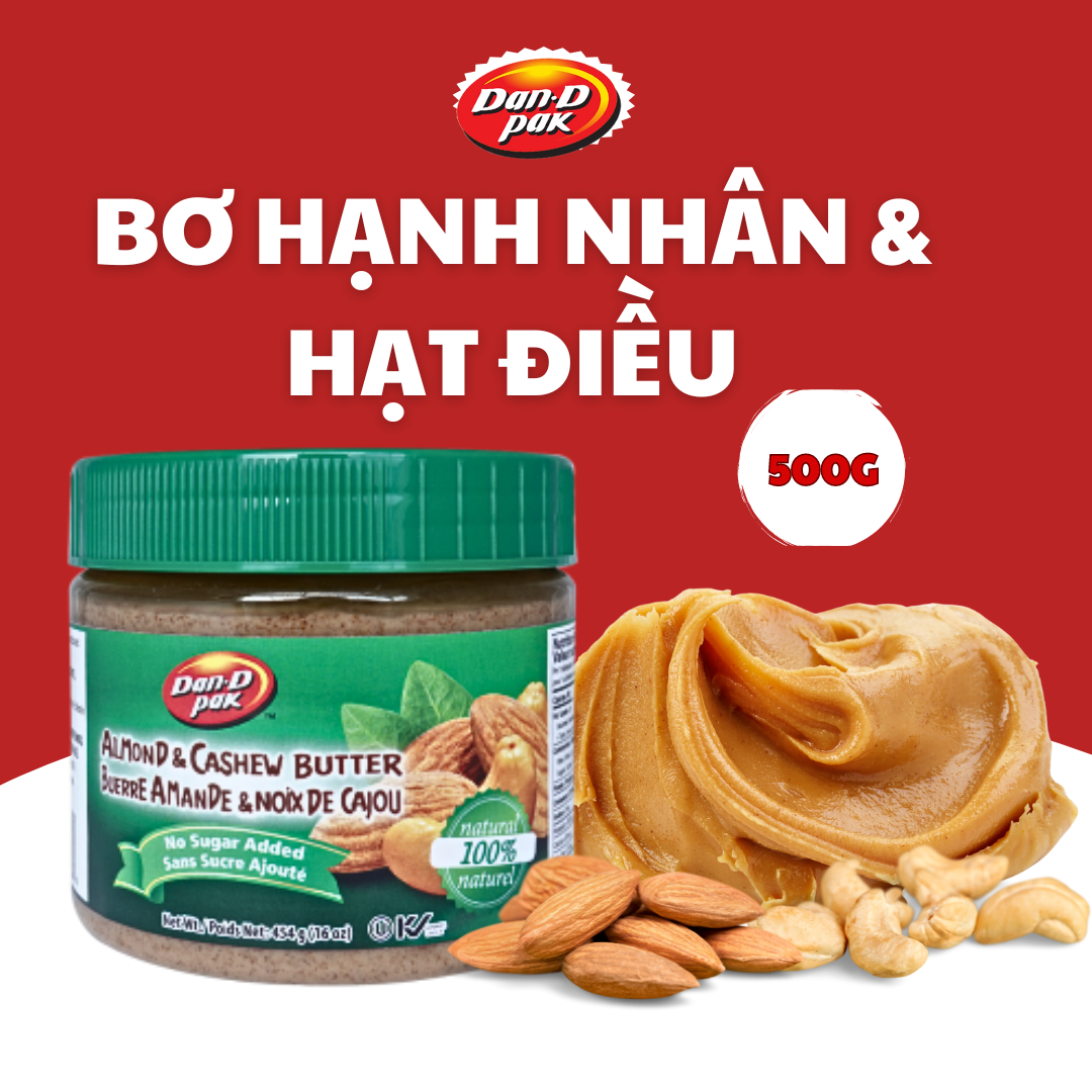 [Chính hãng] Bơ hạnh nhân và hạt điều 454g Dan D Pak