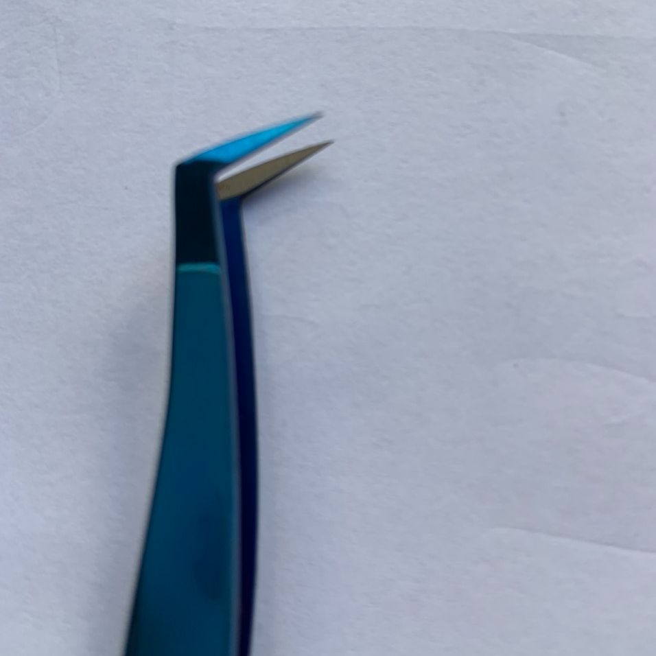 Nhíp gắp mi volume xanh phủ nhám nano