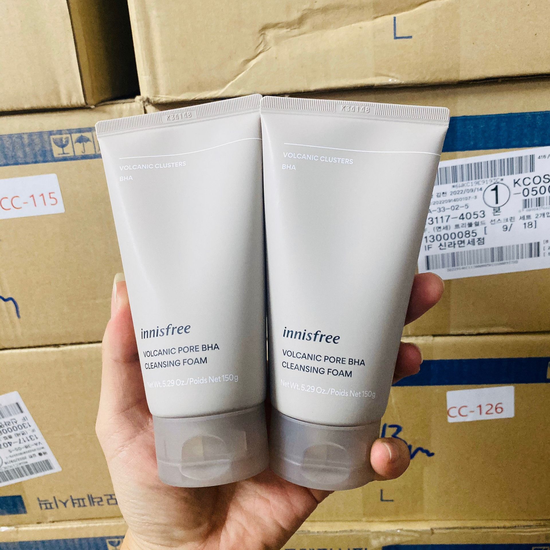 (Mẫu mới) Sữa rửa mặt Innisfree trà xanh và Innisfree tro núi lửa 150ml
