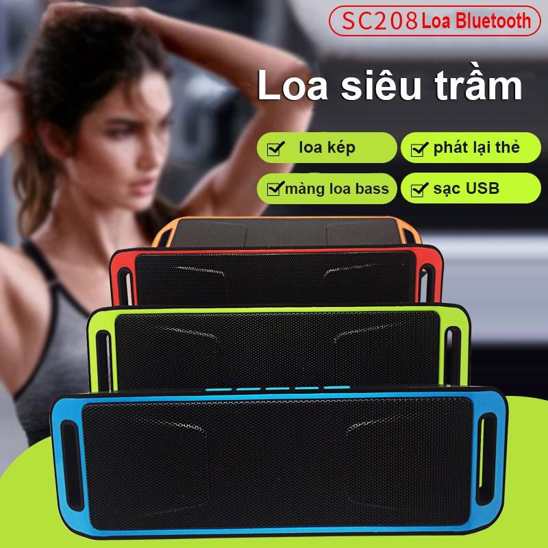 Loa Bluetooth SC208 phiên bản mới, Gọn nhẹ hơn Loa Bluetooth mini, loa di động giá rẻ hỗ trợ thẻ nhớ