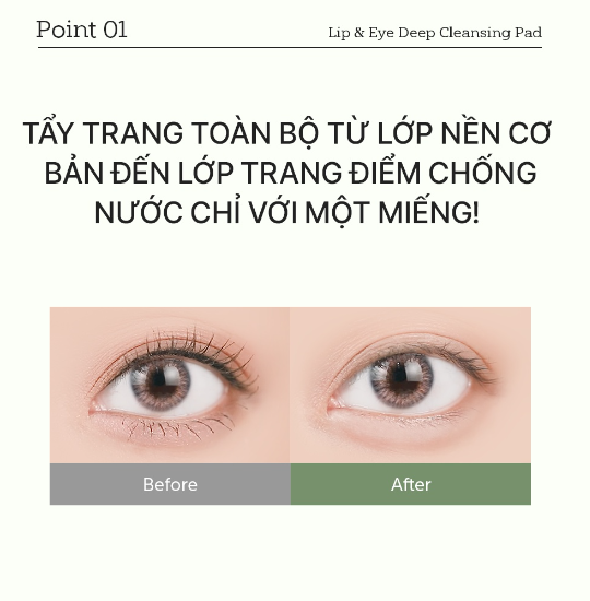 [GIFT - Quà Tặng Không Bán] Giấy Tẩy Trang  LIP & EYE DEEP CLEANSING PAD 30 MIẾNG