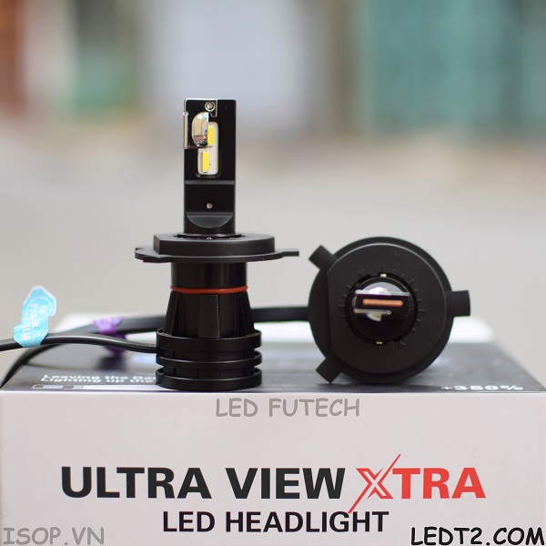 [LEDT2 ISOP] Đèn pha LED Ultra View XTRA +250% chính hãng [Bảo hành 6 tháng]