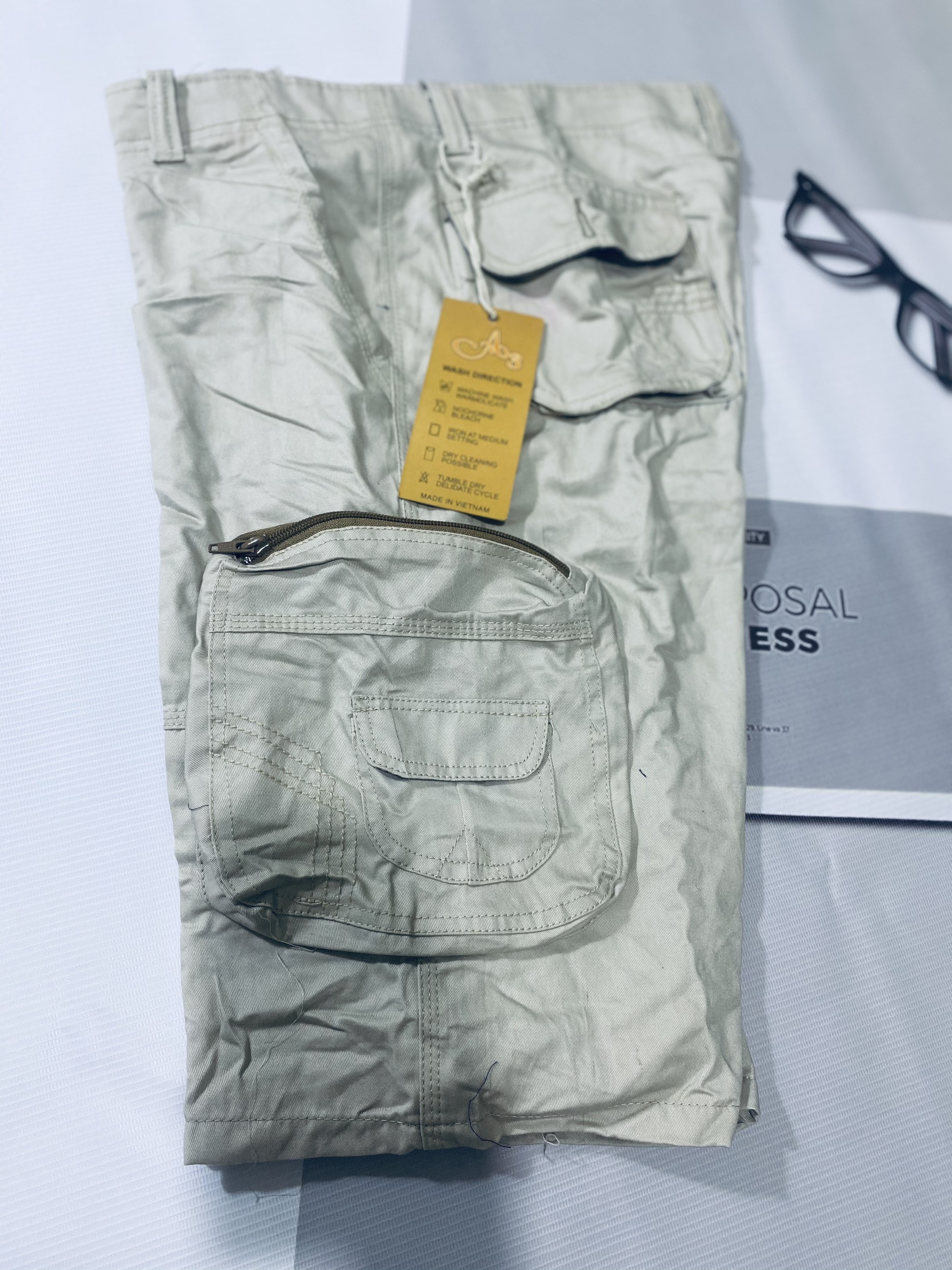 Quần Short Kaki Túi Hộp Nam - Đủ Size