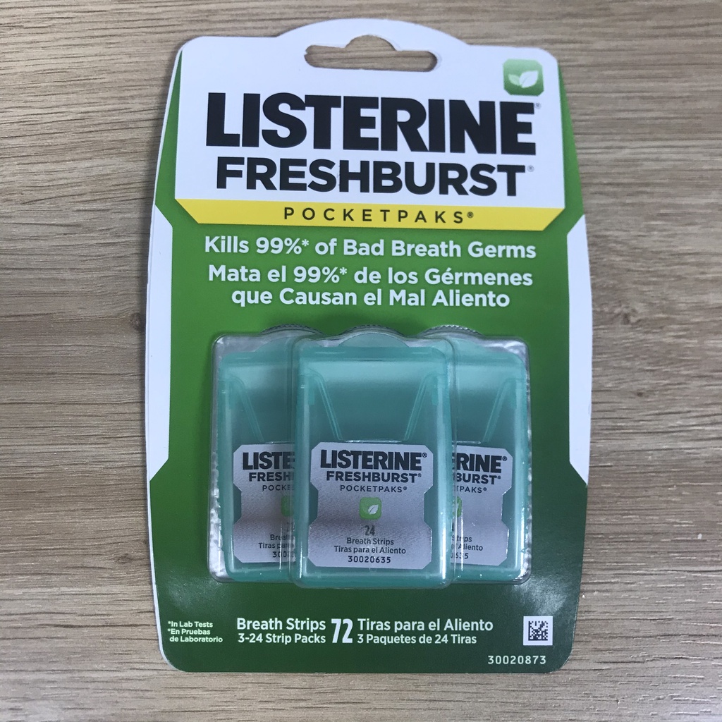 Miếng Ngậm Thơm Miệng LISTERINE kẹo lá ngậm Xanh Lá giấy ngậm xanh dương phim ngậm vỉ 3 hộp miếng ngậm 24 miếng - Pegastore