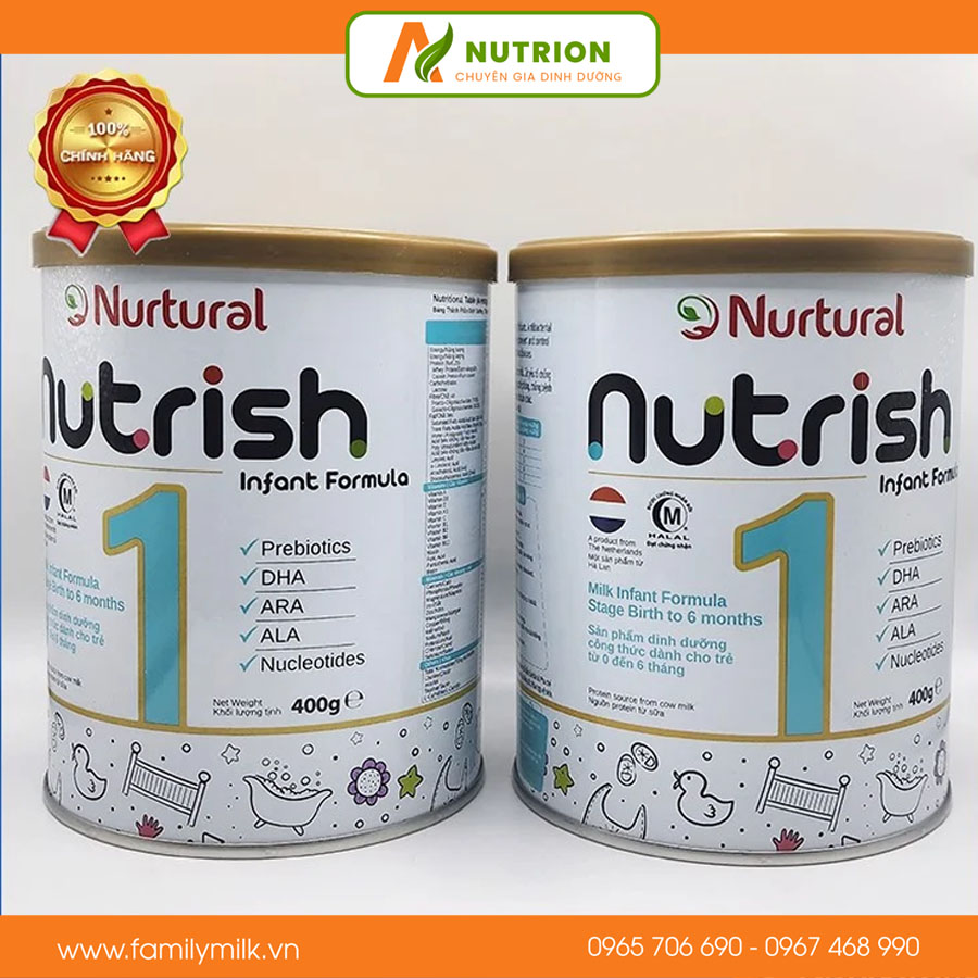 Sữa công thức NUTRISH dành cho trẻ 0 - 6 tháng tuổi. Hàng nhập khẩu Hà Lan