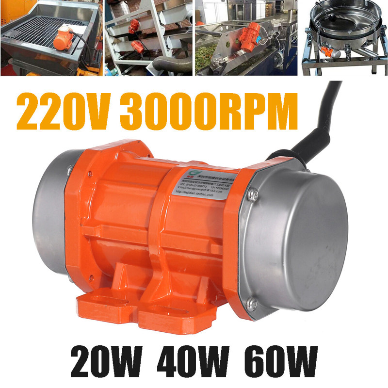 220V 20/40/60W 3000 RPM Động cơ rung một pha Máy rung bê tông hợp kim nhôm tốc độ có thể điều chỉnh Máy cấp liệu Máy phun sơn Máy rửa rau cho bàn rung Máy rung