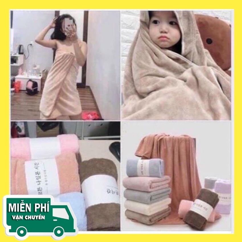Khăn tắm hàn quốc khổ lớn 70x140cm [LOẠI XỊN] khăn tắm cho bé
