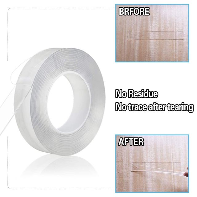 Băng dính 2 mặt trong suốt cuộn 2-3-5 mét