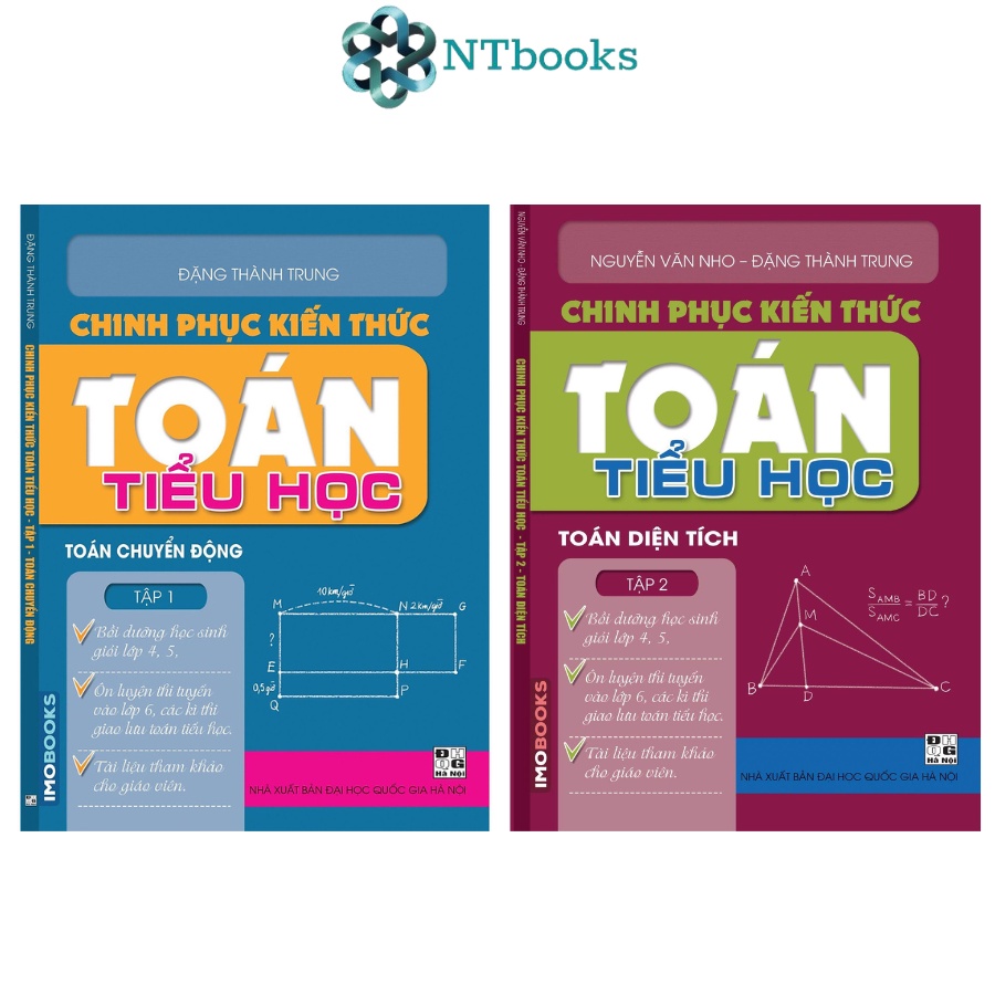 Sách Chinh phục kiến thức toán tiểu học tập 1 + tập 2 - NTbooks