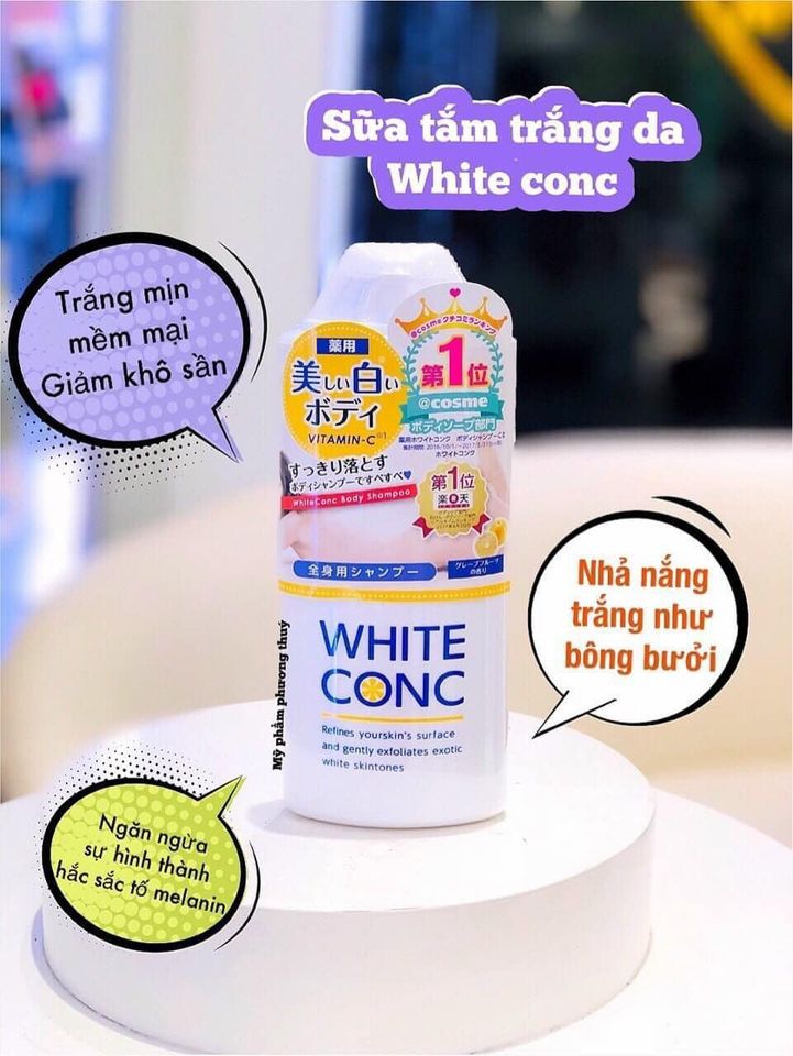 Sữa tắm trắng da white conc body shampoo with vitamin c 360ml nhật bản