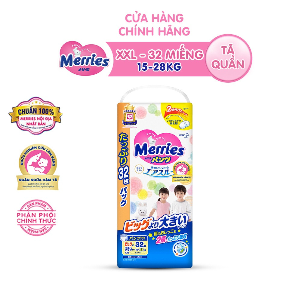 Tã/bỉm quần Merries Jumbo đủ size L56/XL50