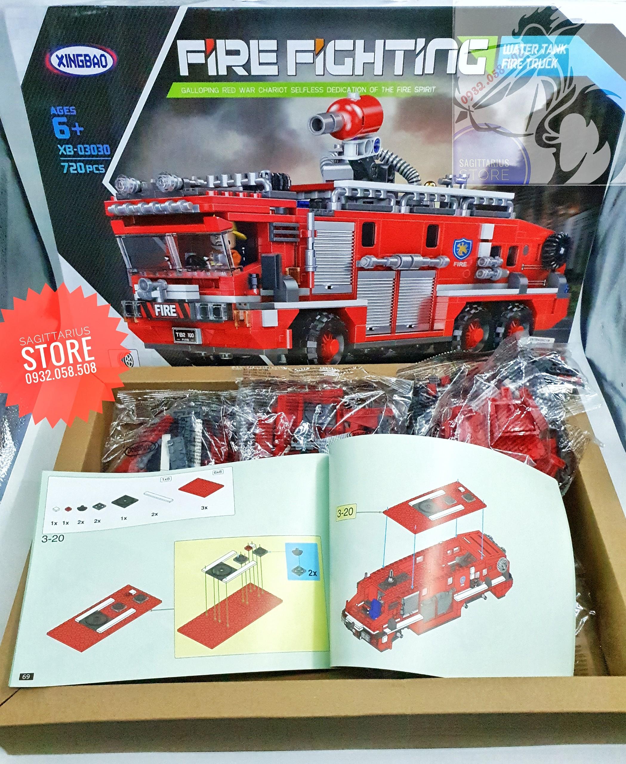 [HCM]Bộ Lego XingBao-XB03030 Lắp Ráp Xe Cứu Hỏa ( 720 Mảnh )