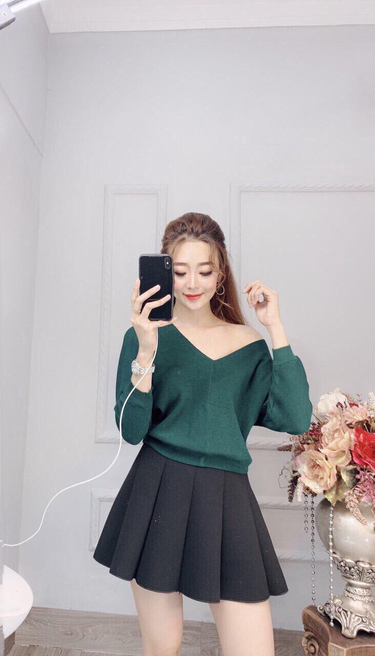 (Top bán chạy) Áo len cổ tim cao cấp hàng nhập Quảng Châu