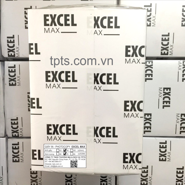 Giấy in A4 Excel Max 72gsm, đủ 400 tờ/ream, giấy nhập khẩu Indonesia, trắng-láng-mịn, in không lem, không bị kẹt giấy