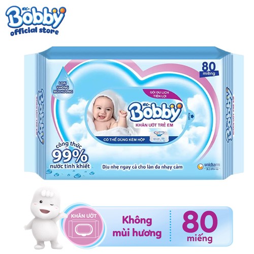 [HCM]Khăn Ướt Bobby 100 miếng/ 80 miếng - hàng chính hãng