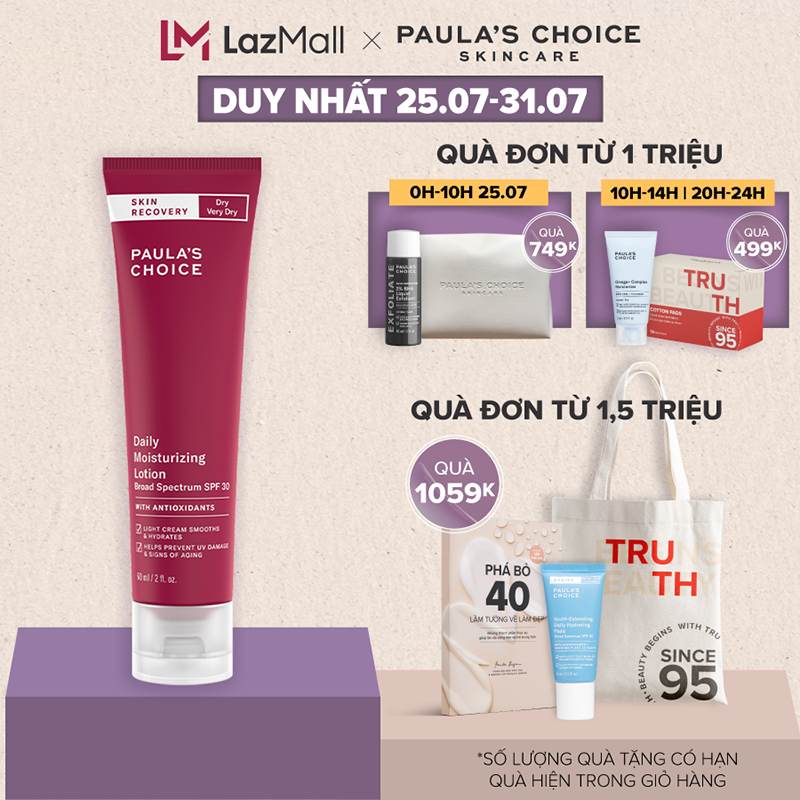 Kem chống nắng dưỡng ẩm phục hồi tổn thương cho da khô Paula s Choice Skin