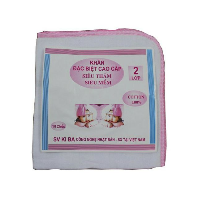 10 Chiếc Khăn Sữa Kiba 2/3/4 Lớp