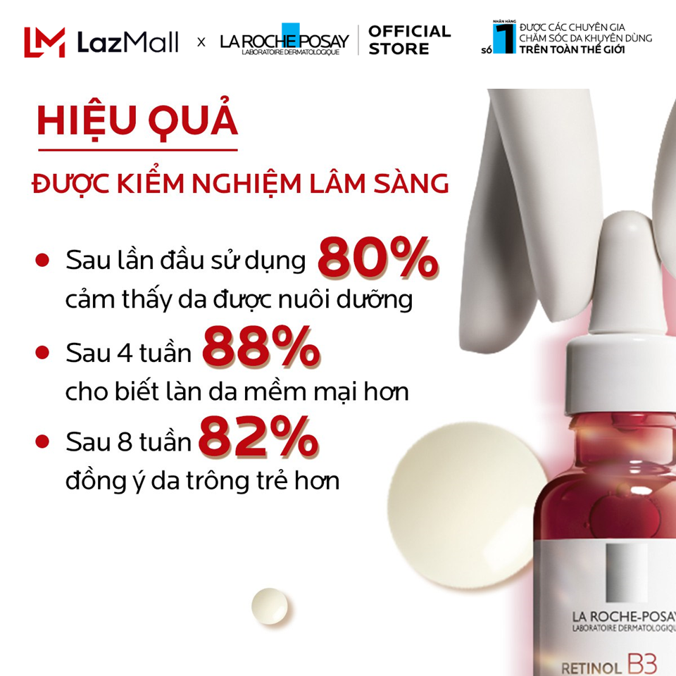 Dưỡng chất giúp giảm thâm nám, nếp nhăn và làm đều màu da La Roche-Posay Retinol B3 Serum 30ml