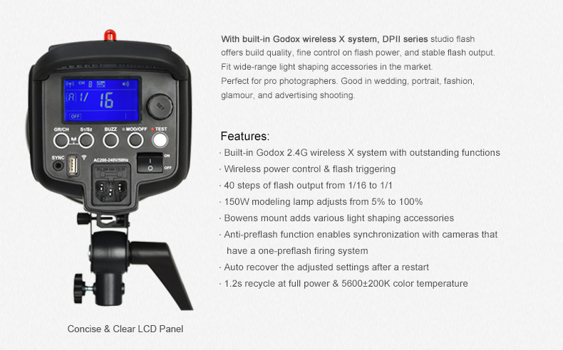 [HCM]Godox DP400 II - Đèn Godox DP400II Flash Studio - Bảo hành 12 tháng