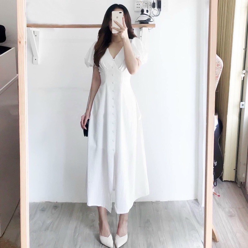 Đầm cổ V nhúng ngực 3 màu