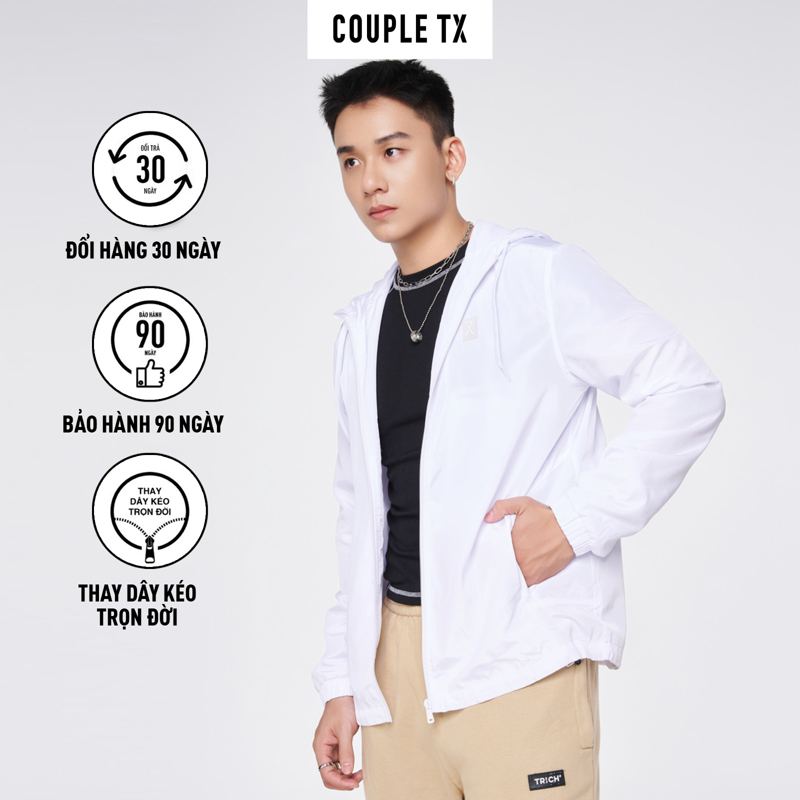 Áo khoác Nam Basic COUPLE TX - Áo Khoác Dù Chống Nắng, Tránh Gió, Có Nón MOP 1040/ MOP 1047