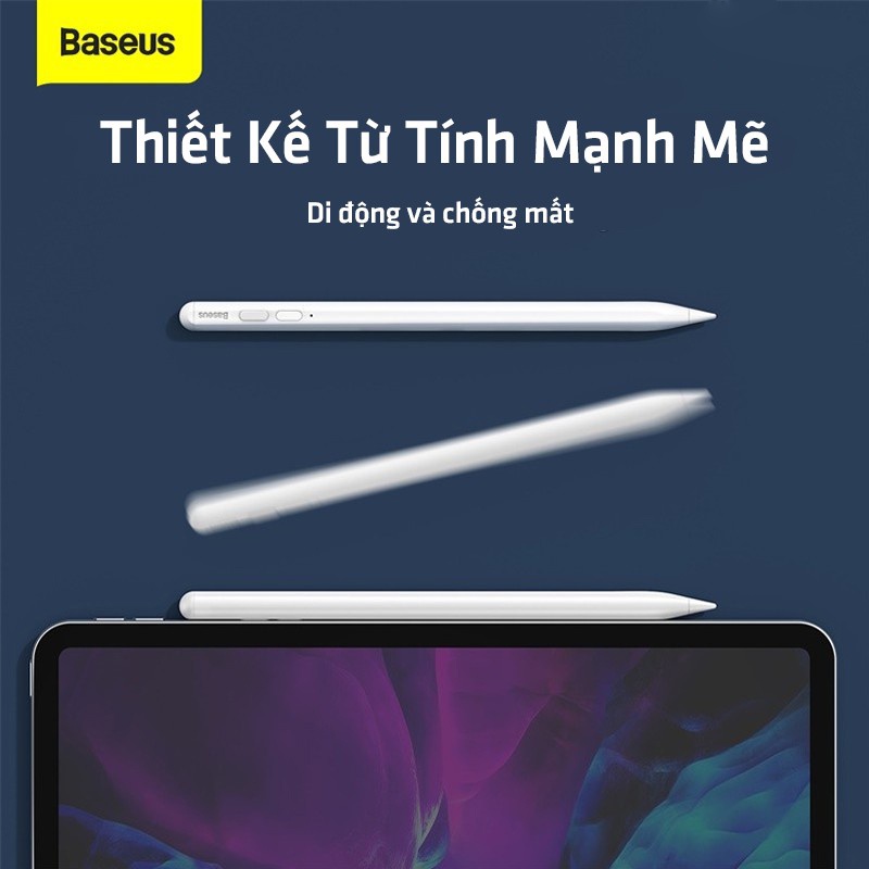 Bút cảm ứng Baseus Smooth Writing Capacitive Stylus dùng cho iPad Pro/ Smartphone/ Tablet Android (Active + Passive Version, Magnetic Adsorption, Tilt & Strength sensitive)