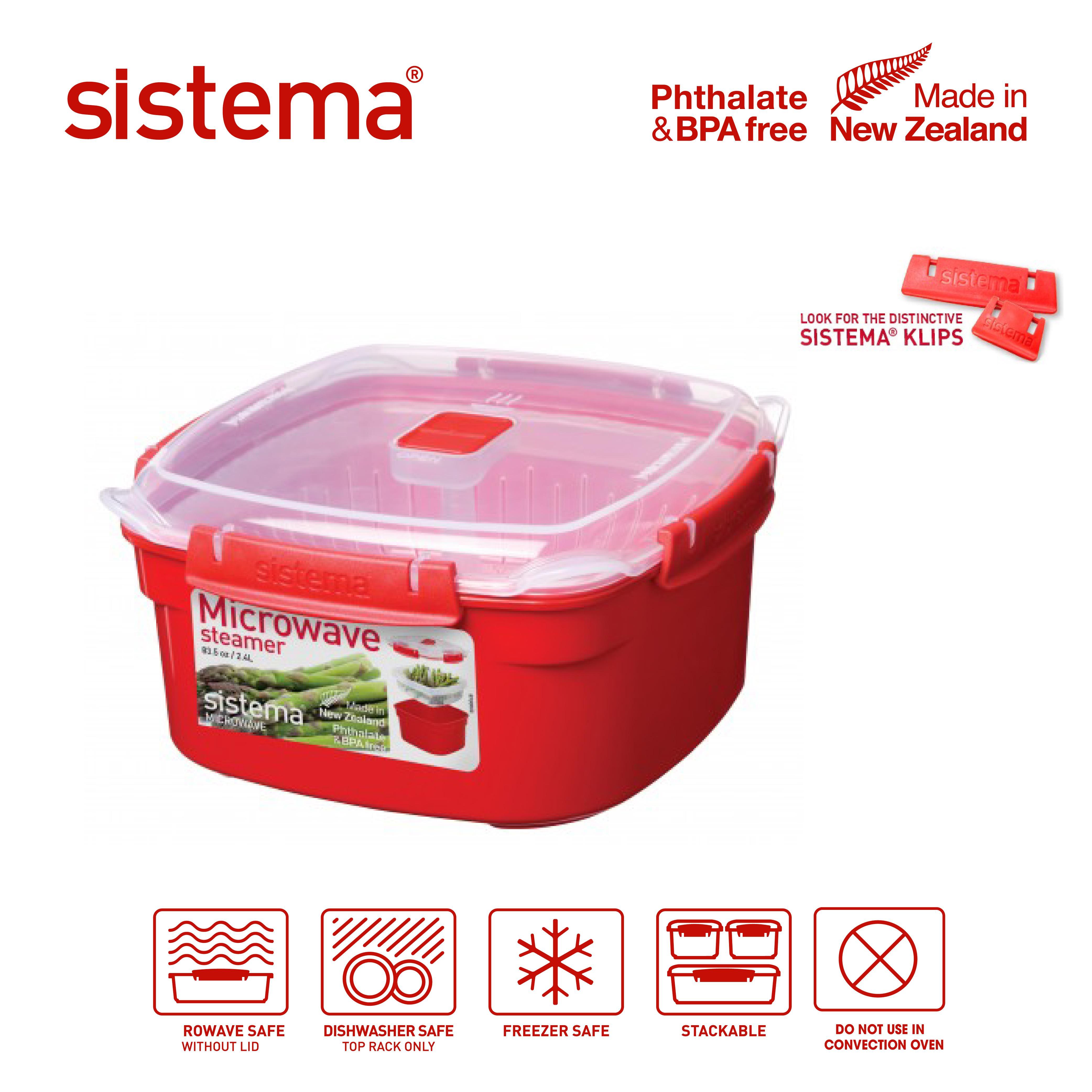 Hộp đựng thực phẩm Sistema Microwave 3.2L không chứa BPA, dùng lò vi sóng, máy rửa bát, sản xuất tại New Zealand - 1103