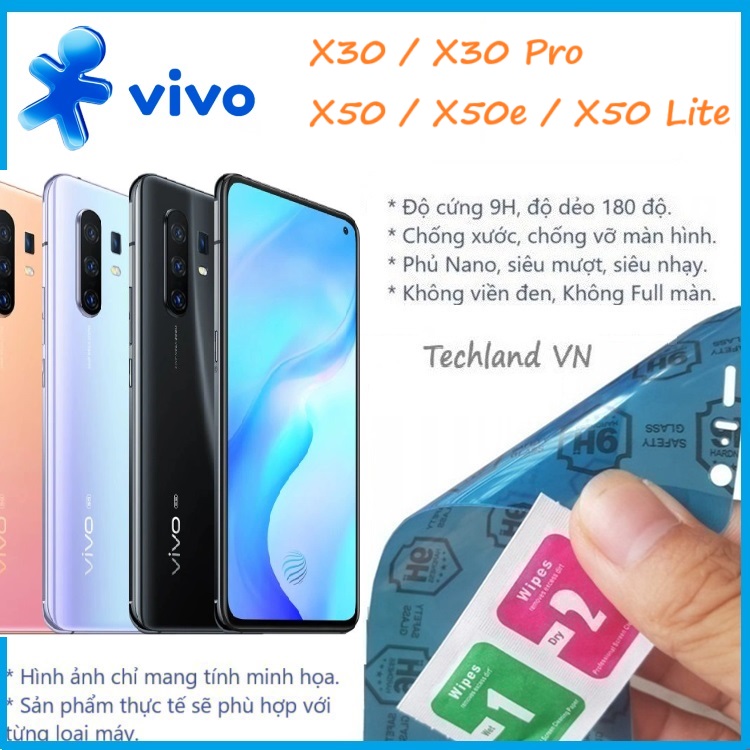 Cường Lực Phủ Nano Vivo X30 / X50 / X30e / X50e / X50 Lite 4G / 5G - Trong Suốt, Không Full Màn, Không Viền Đen