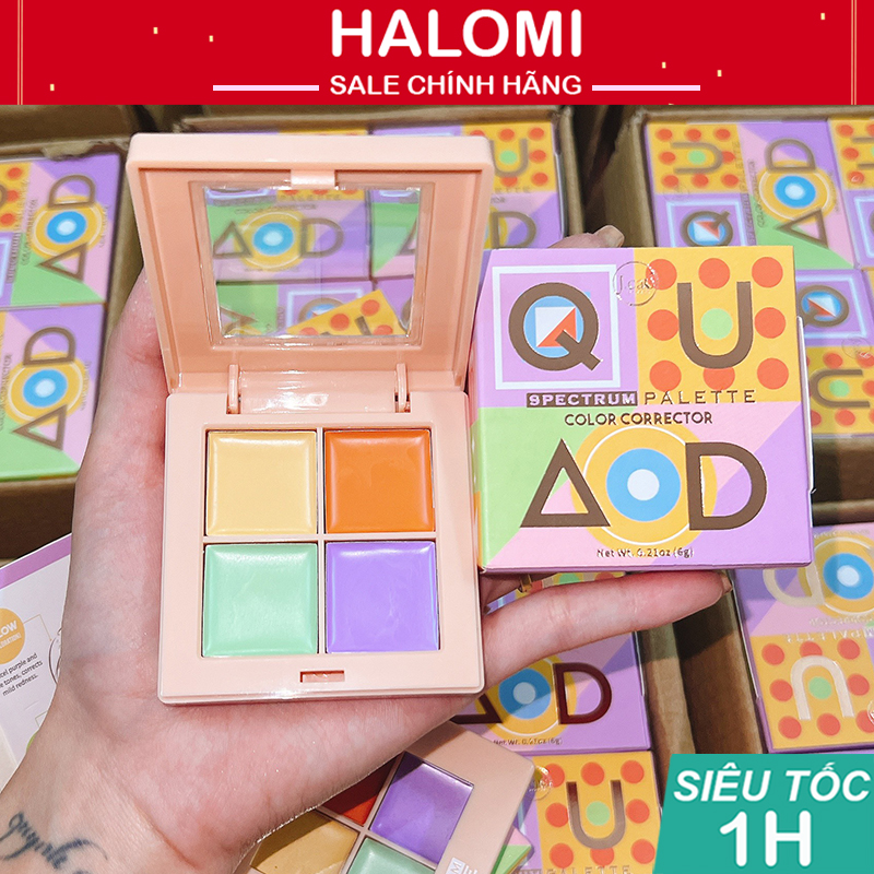 Che khuyết điểm triệt sắc Jcat 4 ô 4 màu che mọi khuyết điểm Halomi