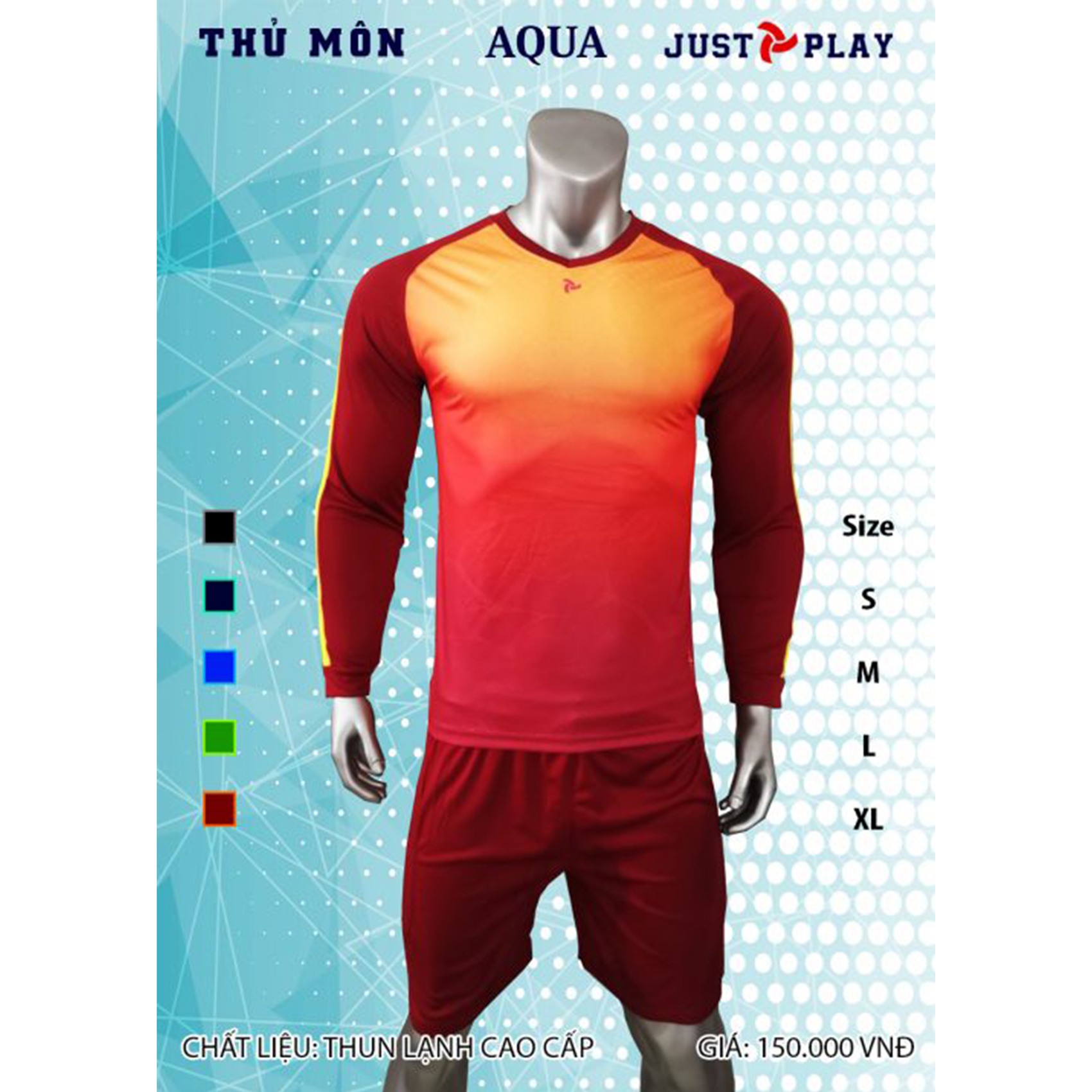 Quần áo thủ môn Aqua thương hiệu Justplay