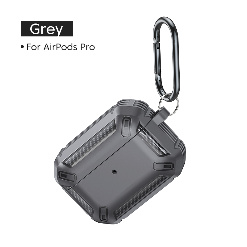 KUULAA Carbon Fiber Case for AirPods Pro 2 Case Protective Cover Shockproof for AirPods 3th Pro Accessories Secure Lock Clip Carbon Fiber with Keychain
