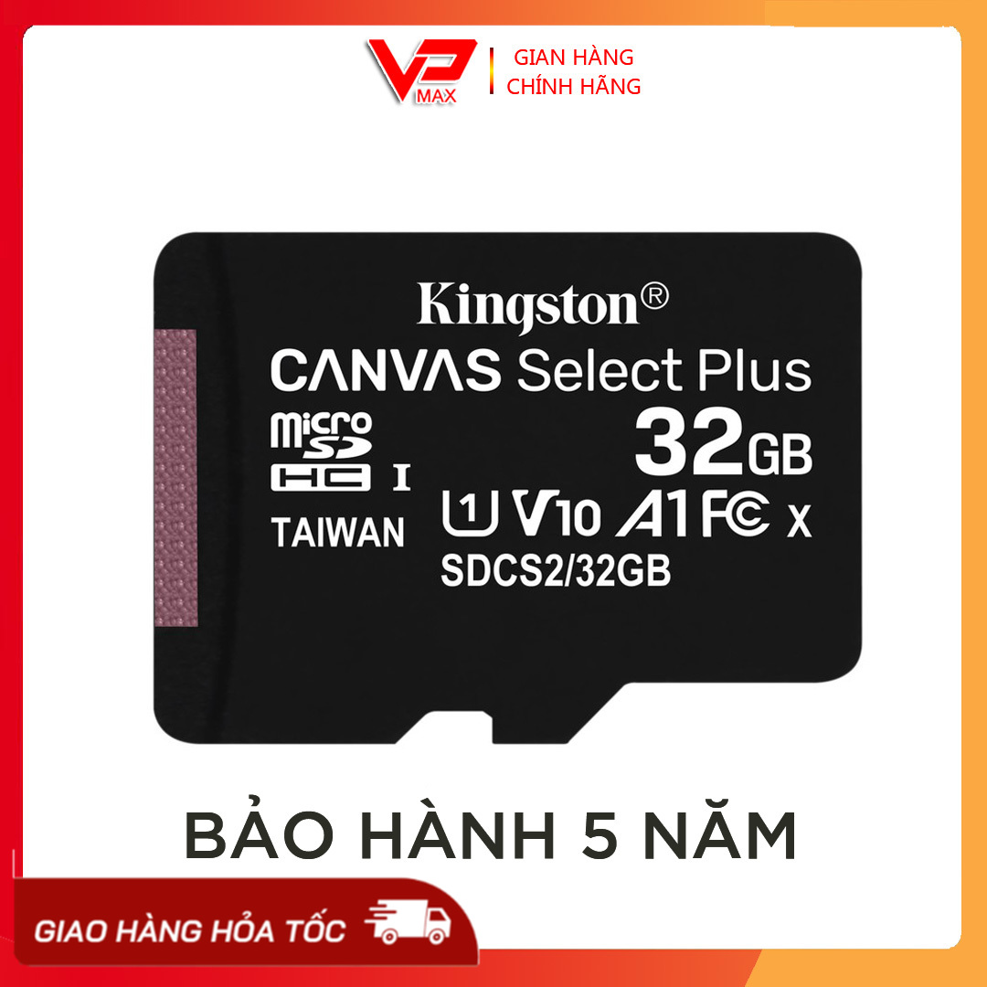 Thẻ nhớ microSDHC Kingston Canvas Select Plus 32GB tốc độ cao 100MB/s - Không Adapter - vpmax