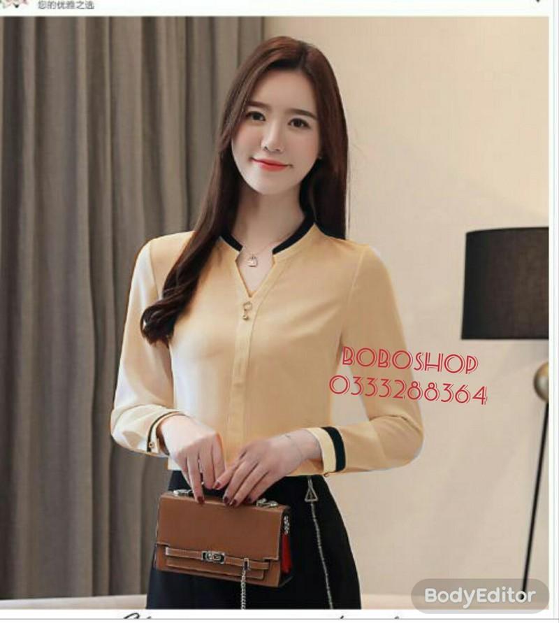 [HCM]ÁO CỔ TRỤ PHỐI VIỀN
