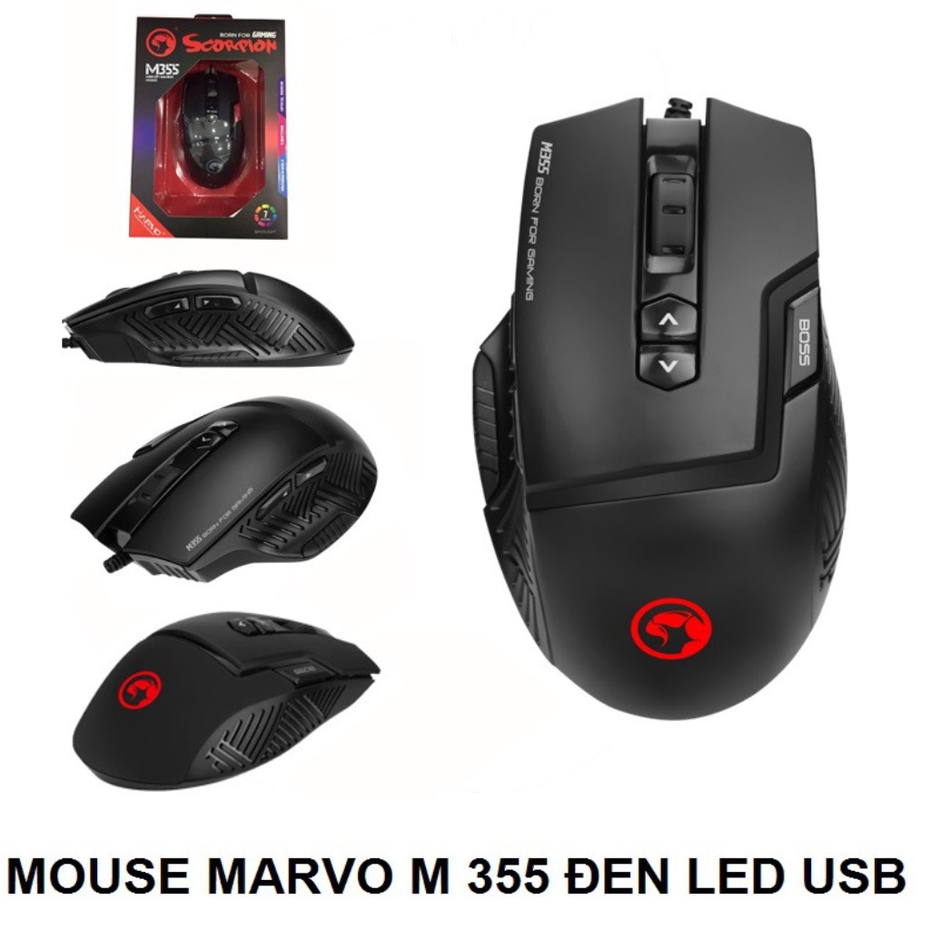 Mouse marvo m355 đen led