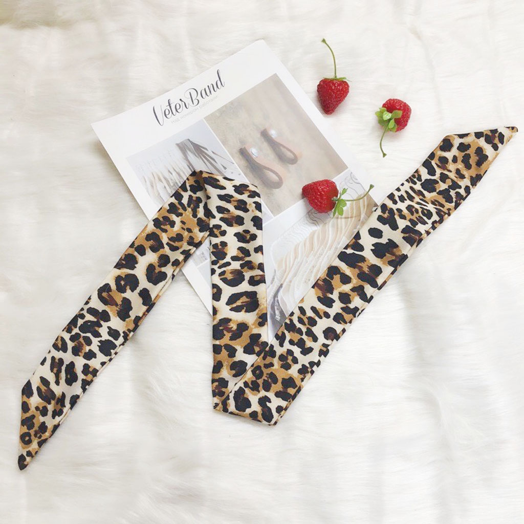 Khăn lụa dài buộc tóc Vintage và trang trí túi xách 90x5cm