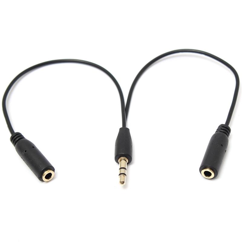 [HCM]Dây chia jack loa chuẩn 3.5 từ 1 ra 2 (Đen) -OTG8