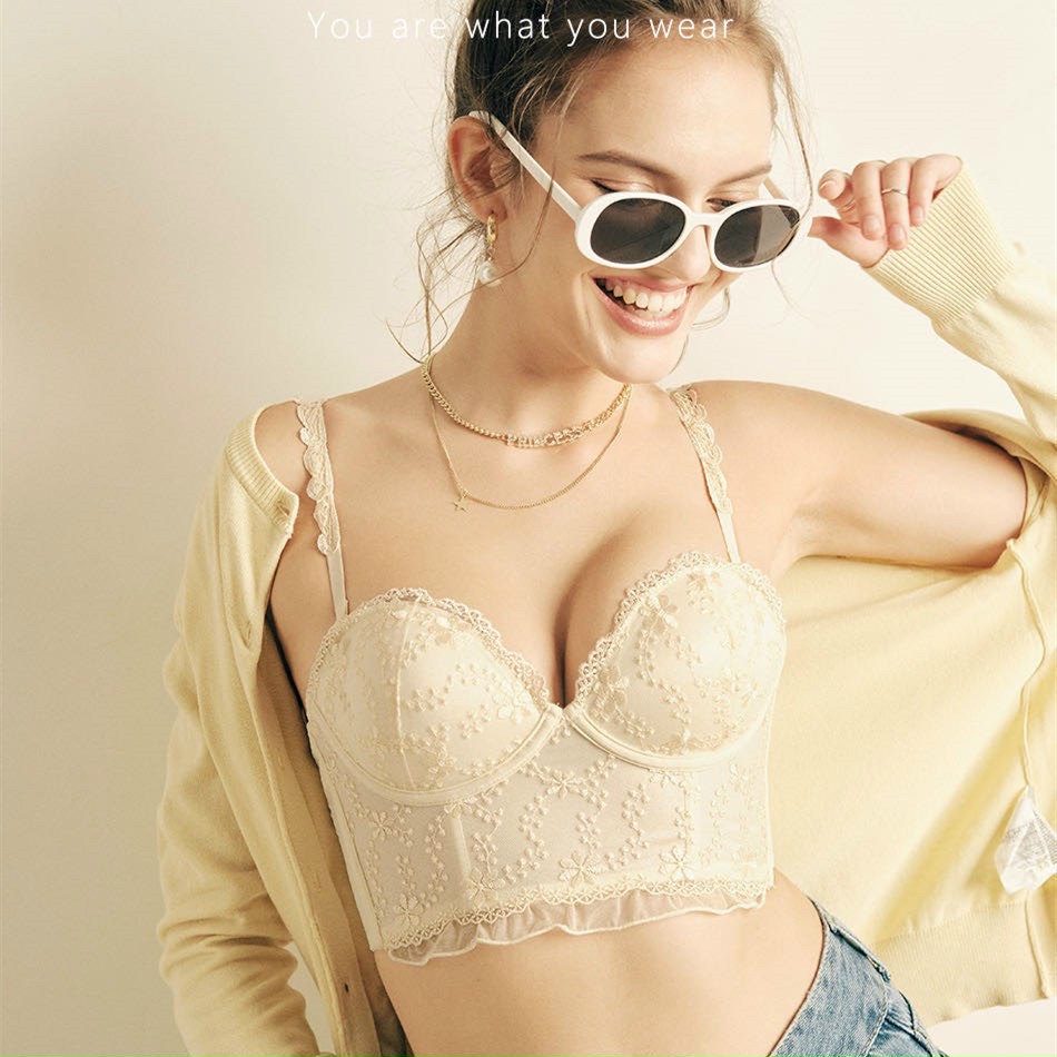Áo bra dáng corset sexy có gọng ren nâng ngực hot hit 2023 1875
