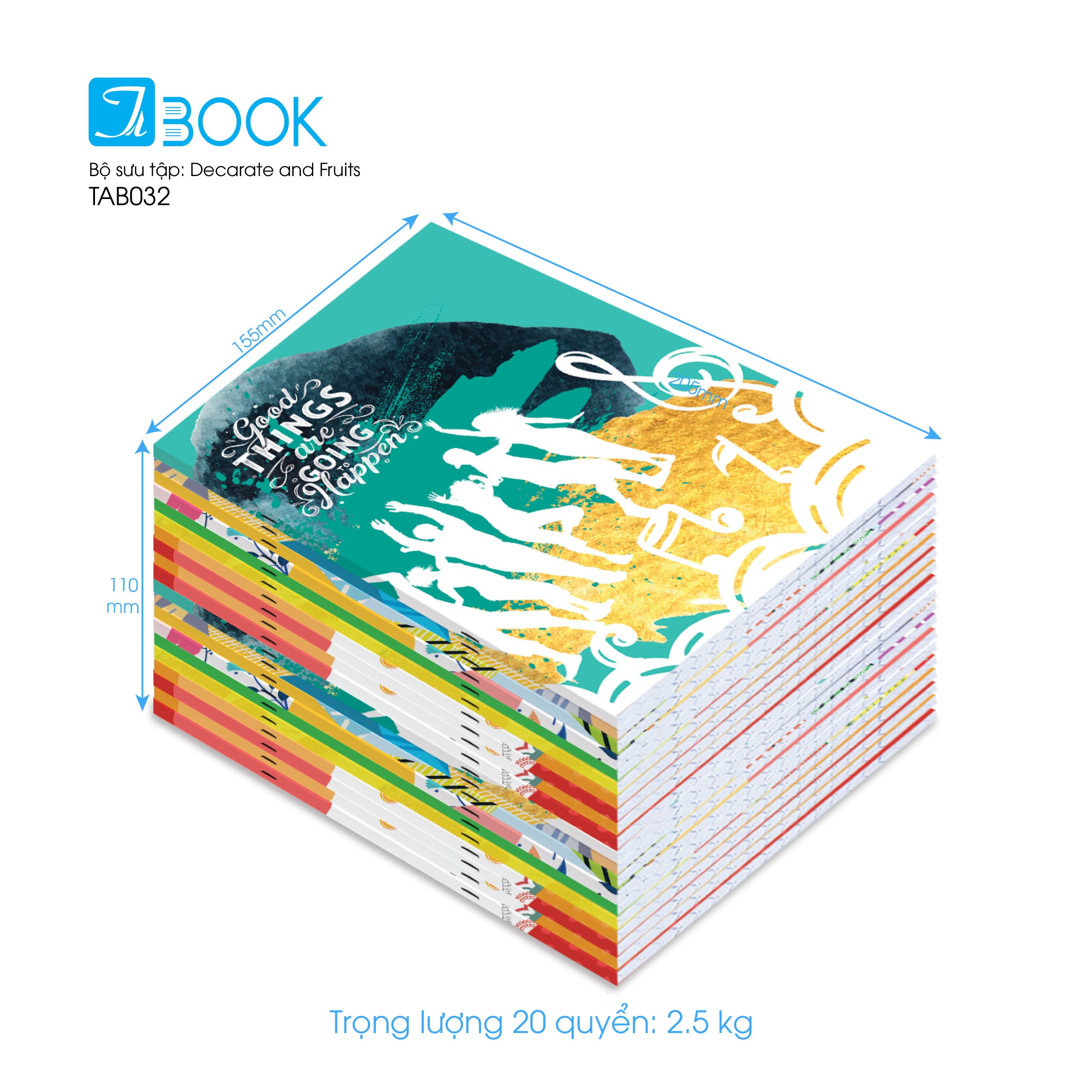 [HCM]20 cuốn Tập Decorative and Fruit hiệu Tabook, 96 trang ĐL70 (TAB032c)