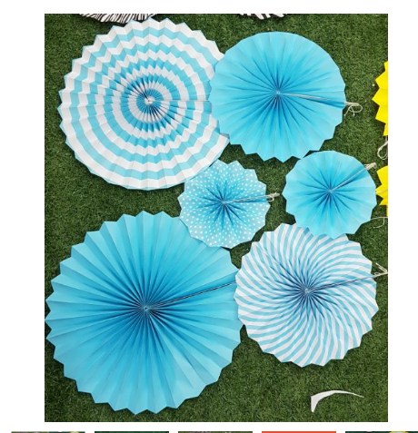 Set 6 cái quạt giấy ảnh thật shop tự chụp