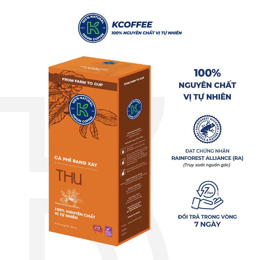 Cà phê Rang xay Đặc sản Nguyên chất Pha phin K Coffee K Thu 454g