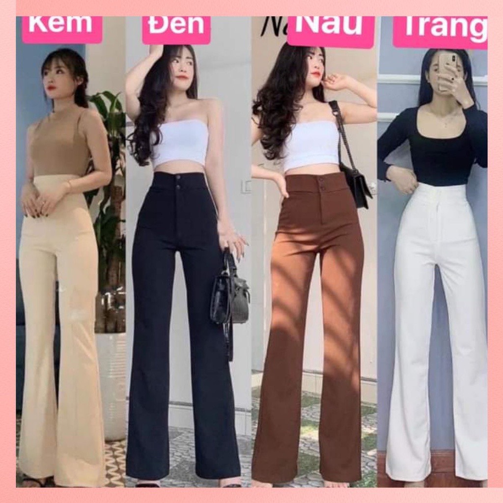 Quần tây nữ ống loe 2 cúc lưng cao tôn dáng-xmpđ- mã 65a
