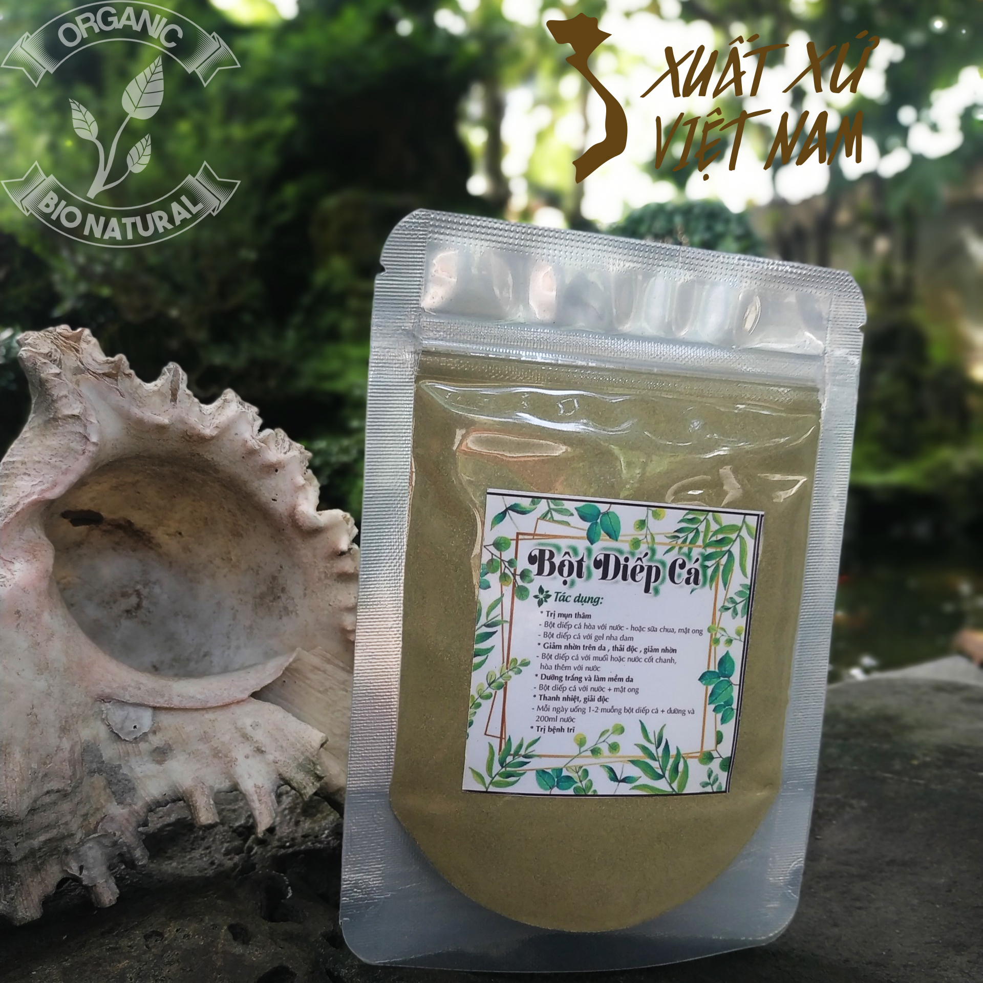 [BIONATURALVN] Bột đắp mặt nạ Lá Diếp Cá Handmade 50gr