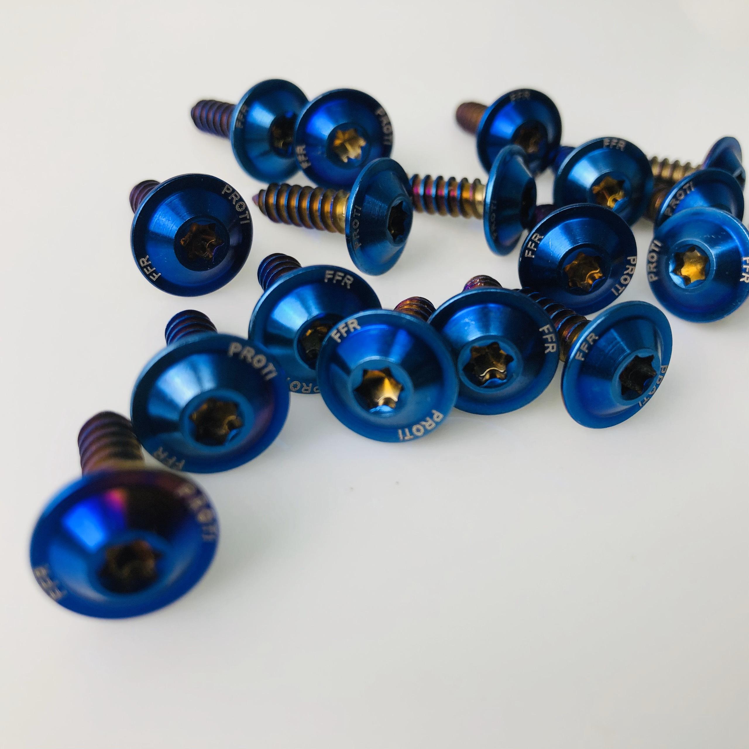 COMBO 26 ốc dàn áo xe máy proti HSC nhập thái lan kiểu ốc gr5 gắn cho các dòng xe máy hiện nay ốc áo  5li2màu xanh titan