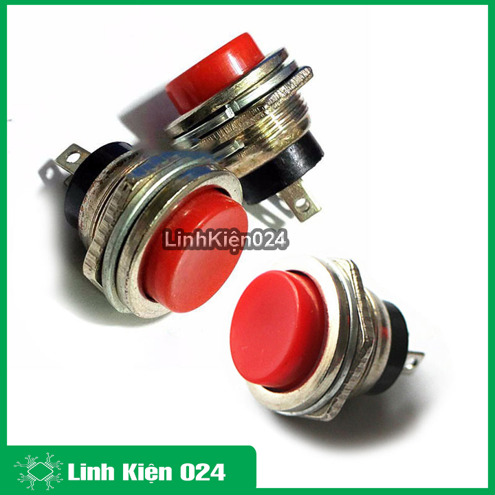 Bộ 3 nút nhấn đề sắt loại to 15mm- màu sắc ngẫu nhiên đỏ xanh