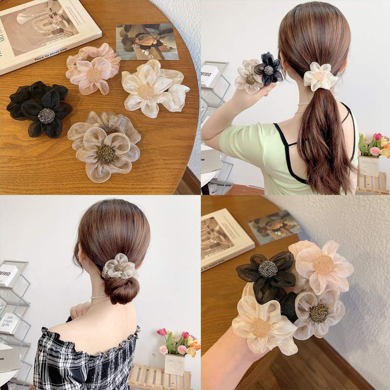 [Mới] 1 thun cột tóc nữ Bông Hoa Hàn Quốc siêu xinh