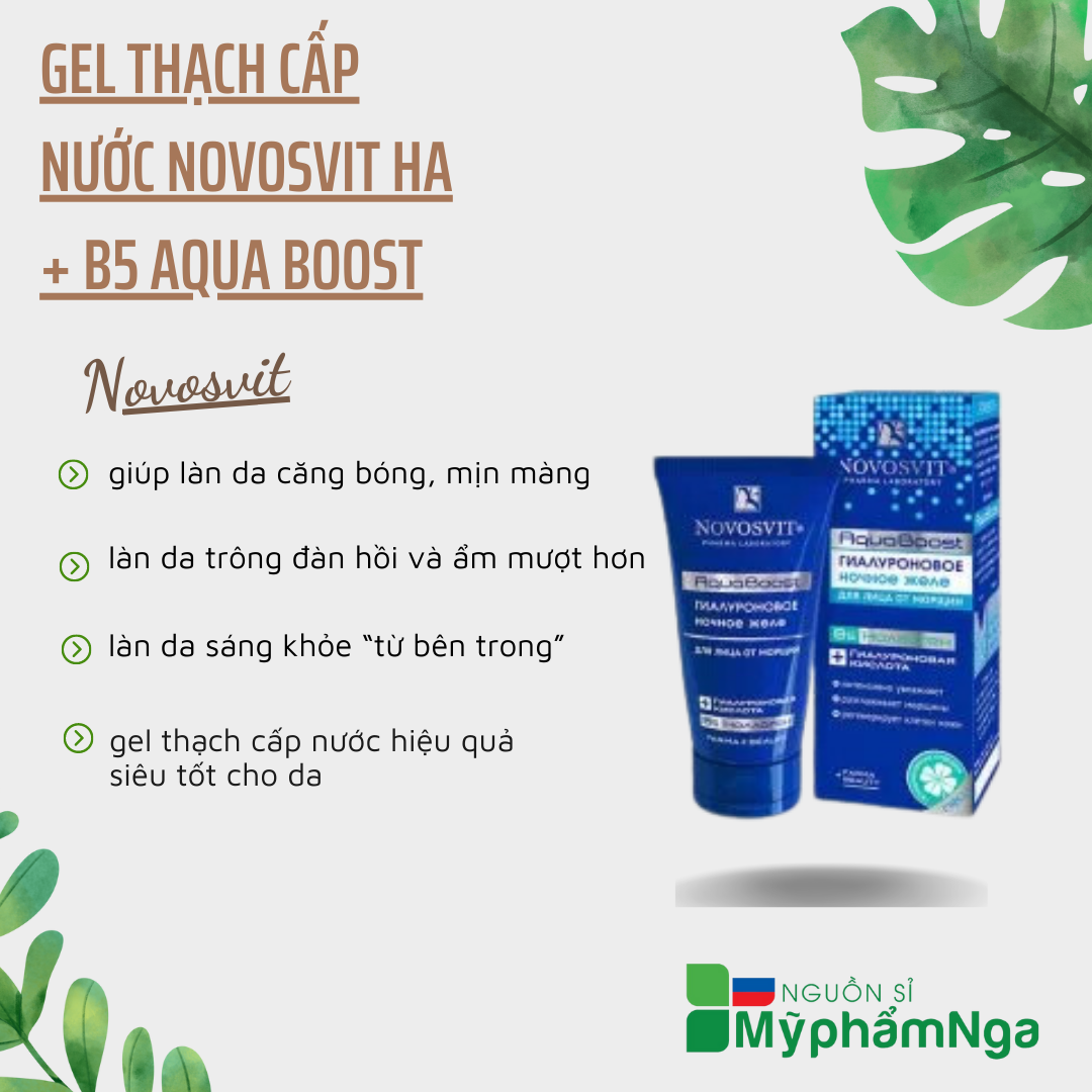 Gel thạch cấp nước Novosvit HA + B5 Aqua Boost