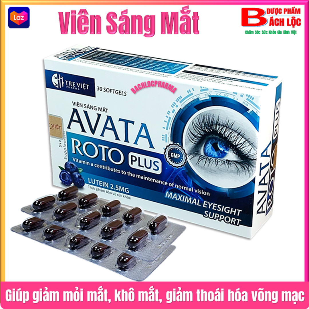 Viên Uống Sáng Mắt Roto Avata - Bổ Sung Lutein 2.5mg  Giảm Khô Mắt Mờ Mắt Mỏi Mắt Tăng Cường Thị Lực Chống Cận Chống Mù Lòa